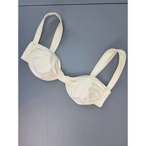 Strawberry‎ Milk Mob women's large ivory white underwire bikini swim top